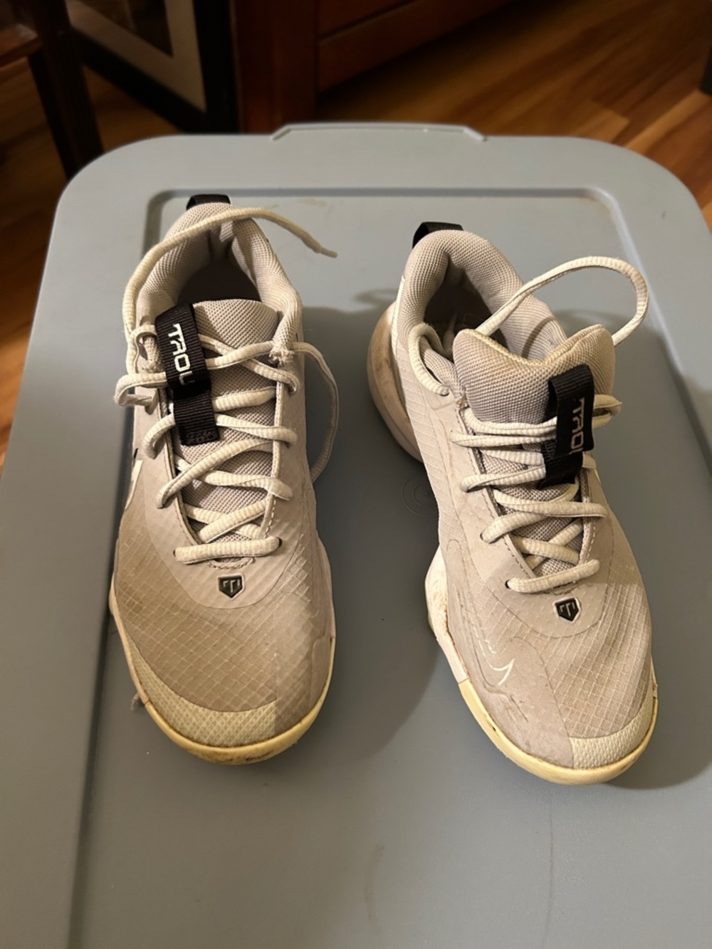 Nike Kids Light Gray and Cream Baseball shoes  FZ0916-002